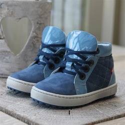 Emel Blue Nubuck/Patent Leather Casual Shoes E2601a