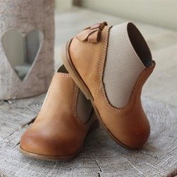 Emel Camel Brown Leather Bow Shoes E2593-3